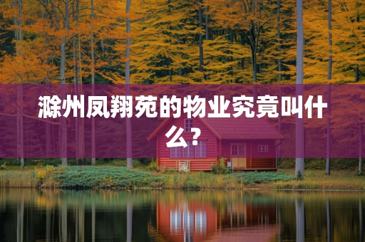 滁州凤翔苑的物业究竟叫什么？
