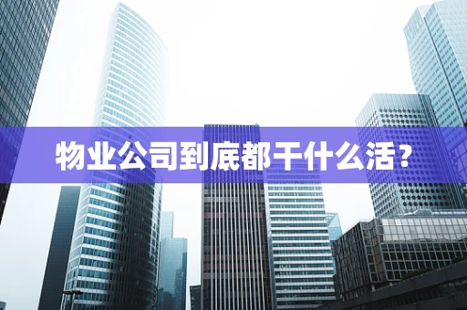 物业公司到底都干什么活？
