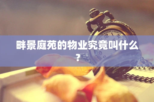畔景庭苑的物业究竟叫什么？