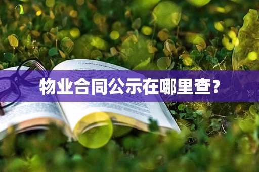 物业合同公示在哪里查？