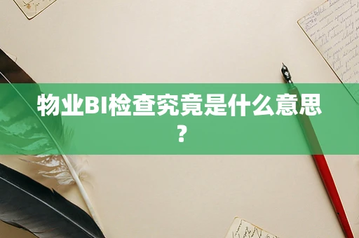 物业BI检查究竟是什么意思？