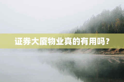 证券大厦物业真的有用吗？