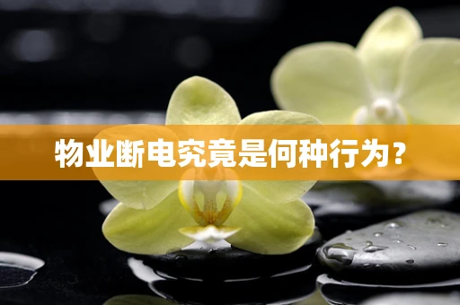 物业断电究竟是何种行为？