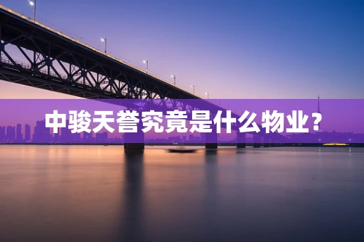 中骏天誉究竟是什么物业？