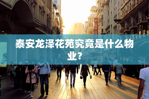 泰安龙泽花苑究竟是什么物业？