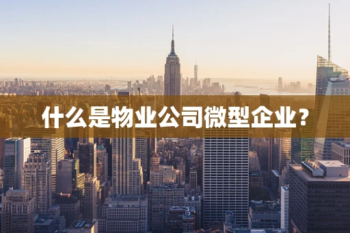 什么是物业公司微型企业？