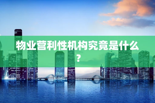 物业营利性机构究竟是什么？