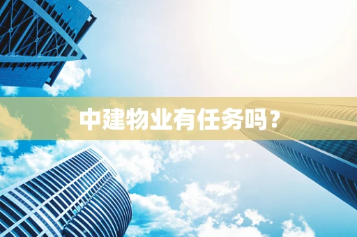 中建物业有任务吗？