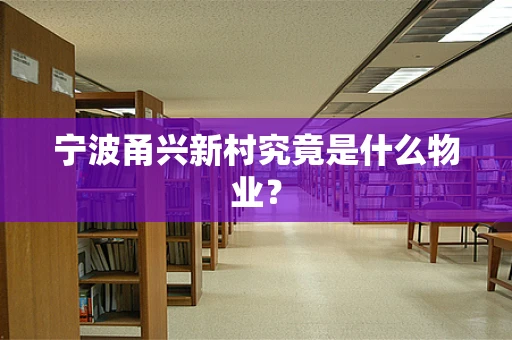 宁波甬兴新村究竟是什么物业？