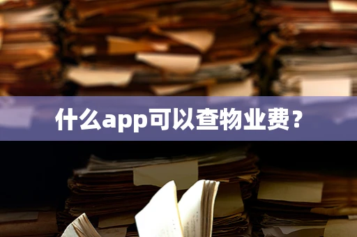 什么app可以查物业费？