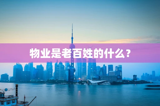 物业是老百姓的什么？