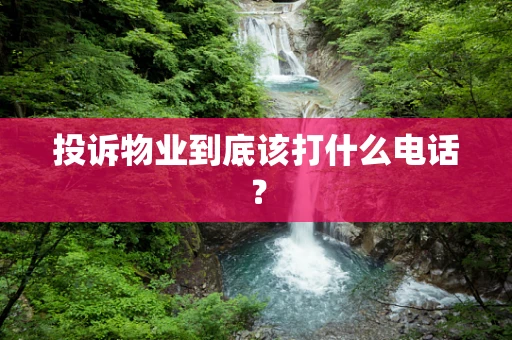投诉物业到底该打什么电话？