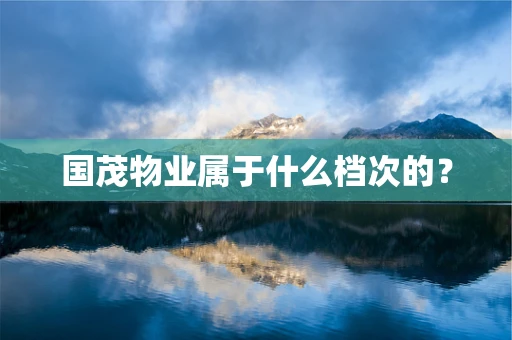国茂物业属于什么档次的？